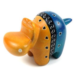Handcrafted Abstract Soapstone Hippo (Kenya)