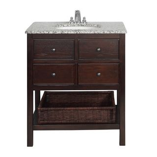 New Haven Walnut Brown 30 inch Bath Vanity with 2 Drawers and Dappled
