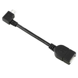 Black 4.5 inch Right Angle Micro USB OTG to USB Connector 2.0 Adapter