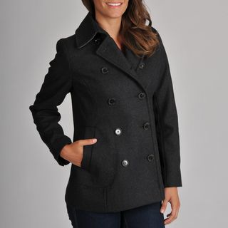 Tommy Hilfiger Womens Charcoal Wool Pea Coat