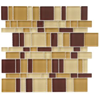 SomerTile 11 3/4x11 3/4 in Reflections Magic Suede Glass Mosaic Tile