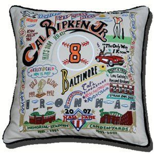 Cal Ripken Jr. Commemorative Machine Stitched Throw Pillow