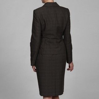 Evan Picone Womens Charcoal Three button Skirt Suit