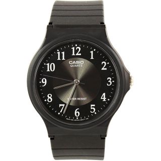 Casio Unisex Ultra Thin WATMQ24BK Black Silicone Sport Watch