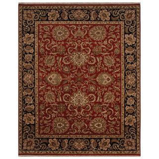 Hand knotted Oriental Red Wool Area Rug (8 x 10)