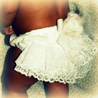 Just Girls White Lace Ruffle Baby Bloomers Set
