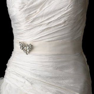 Bridal Belt with Silver Crystal Butterfly Accent Brooch 111: Beauty
