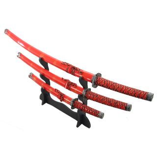 Defender 4 piece Ninja Red Carbon Steel Japanese Samurai Katana Sword