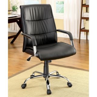 Black Contemporary Height Adjustable Leatherette Office Chair Today $
