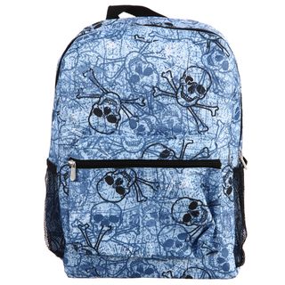Blue Skulls All over Print 16.5 inch Backpack