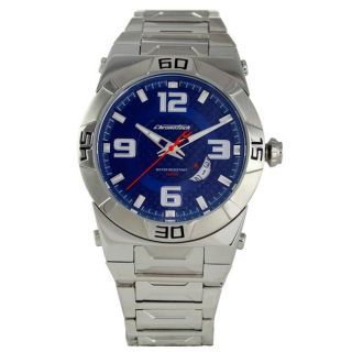 Chronotech Mens Stainless Steel Silverton Blue Dial Watch