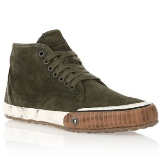 DIESEL Baskets cuir Holiday Trackay Homme Olive et blanc   Achat