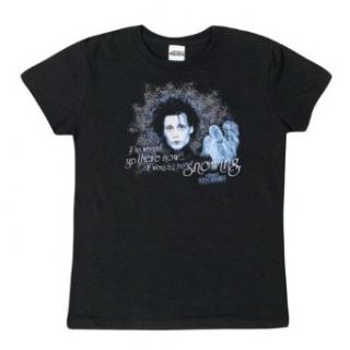Edward Scissorhands   Snowing Ladies T Shirt: Clothing