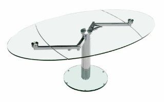 Chintaly Imports 9042 Expandable Glass Top Dining Table