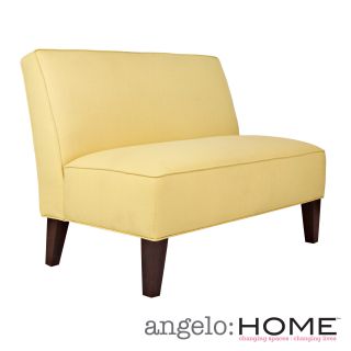 angeloHOME Dover Washed Buttercream Yellow Settee