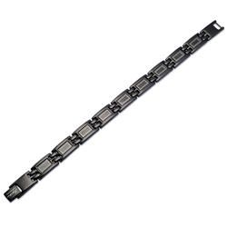Stainless Steel Mens Blackplated Greek Key Design Bracelet