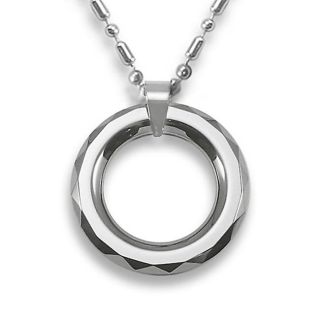 Mens Tungsten Carbide Faceted Edge Disc Necklace Today $15.99 3.0 (1
