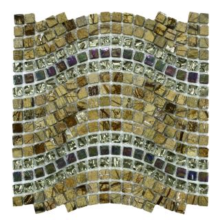 SomerTile Reflections Wave Jupiter Glass, Stone and Metal Mosaic Tile