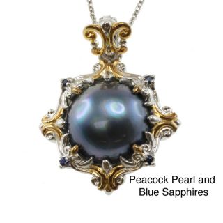 Michael Valitutti Two tone Mabe Pearl and Sapphire Pendant Today $119
