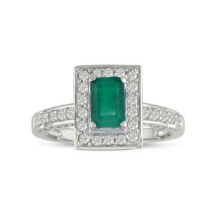 14k Gold Emerald and 1/2ct TDW Diamond Ring (H I, I1 I2)