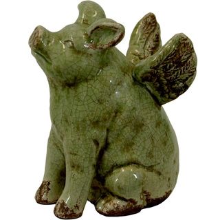 Urban Trends Collection Ceramic Flying Pig Green