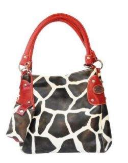 Giraffe Small Red Satchel Handbag Purse Style 122 2017 Small: Clothing