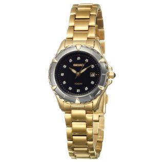 Seiko Womens Le Grand Yellow Goldplated Steel Quartz Diamond Watch