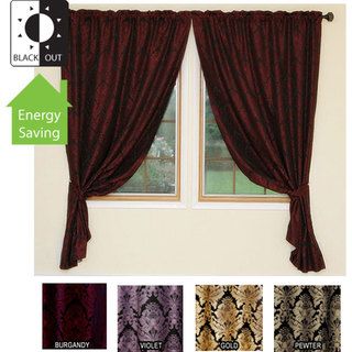 Damask Jacquard Insulated Blackout 84 inch Curtains