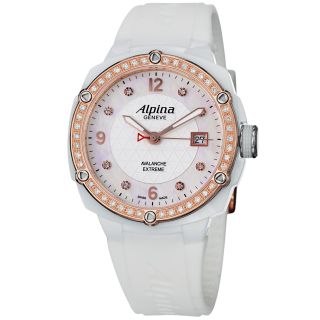 Alpina Womens Extreme White Diamond Dial White Ceramic Quartz Watch