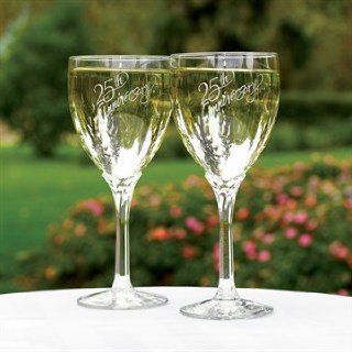 25th Anniversary Wine Glasses, Personalized Everything