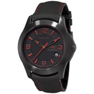 Gucci Mens G Timeless Leather Strap Black PVD Watch