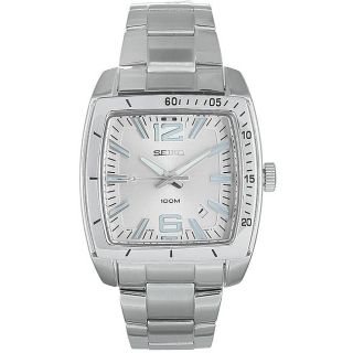 Seiko Mens Sport Square Dial Stainless Steel Watch