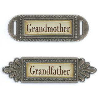 Fabscraps Grandmother/Grandfather Metal Word Embellishment (Pack of