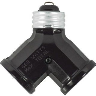 Brown Twin Light Bulb Socket Lampholder Y Adapter 128  