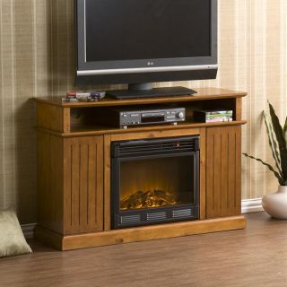 Hensely Pine Media Console Electric Fireplace