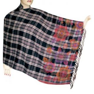 Thread Embroidery Scarf Stole In Wool Fabric   stle0235r