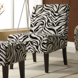Decor Zebra Print Lounge Chair and Ottoman Set