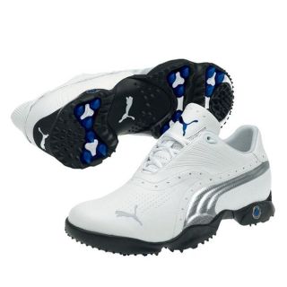 Puma Mens Scramble White/ Silver/ Blue Golf Shoes Today $55.99 5.0