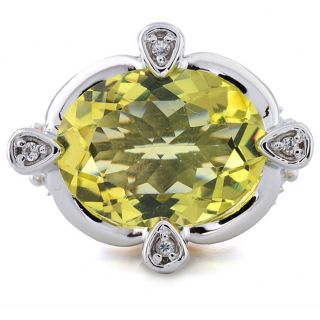 Michael Valitutti Silver Ouro Verde and White Sapphire Ring
