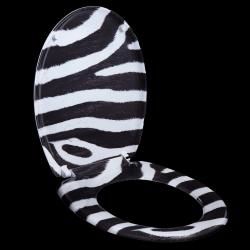 Zebra Skin Print Designer Melamine Toilet Seat Cover