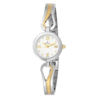 Bulova Womens 98L133 Bangle White Dial Watch Watches