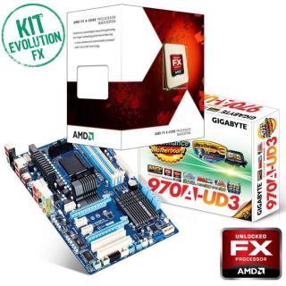 Kit Evo AMD FX Gyn   Contient : Gigabyte 970A UD3 + AMD FX 4170 Black
