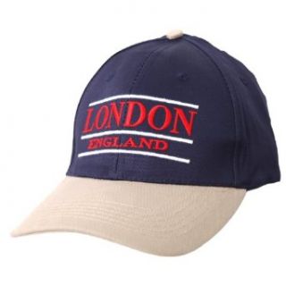 London England Embroidered Baseball Cap (Blue Beige) (One