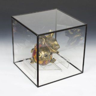 16 x 16 inch Clear Acrylic Cube Display Case with Black