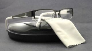 EXCHANGE AX 136 Eyeglasses Black/White 070C Optical Frame: Shoes
