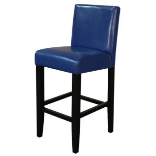 Villa Faux Leather Blue Counter Stools (Set of 2)