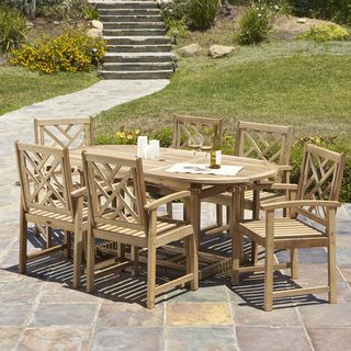 Christopher Knight Home Sunrise Outdoor Wood Expandable 7 piece Dining