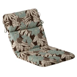 Pillow Perfect Outdoor Brown/ Blue Tropical Round Chair Cushion