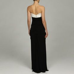 Issue New York Womens Organza Strapless Evening Gown