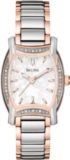 Bulova Womens 98R138 Diamond Case White Dial Bracelet Watch: Watches